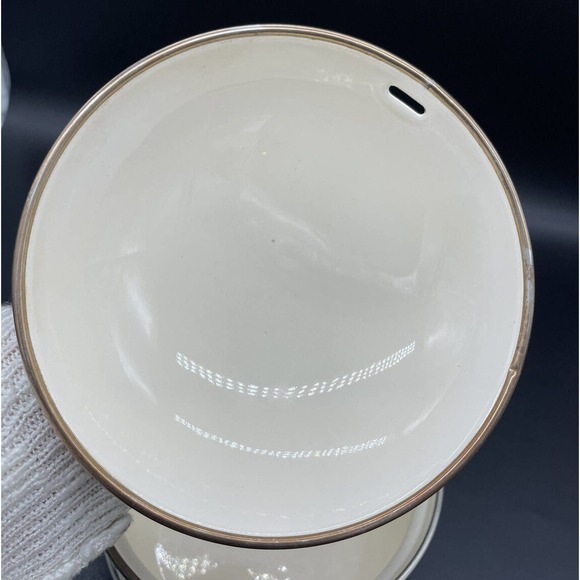 LINCOWARE ENAMEL SAUCEPAN 5 INCH WITH LID BRASS HANDLE VINTAGE 5" Saucepan - Picture 7 of 14